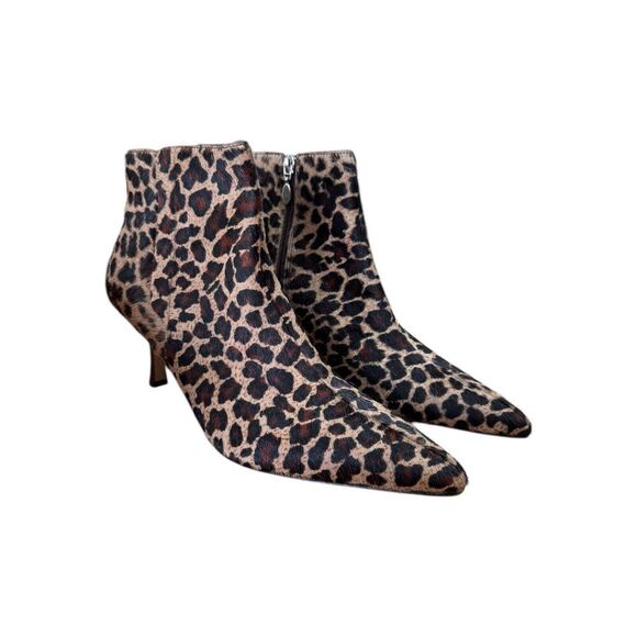 Circa Joan & David Pointed Toe Leopard Print Bootie Women's Size 10M - Picture 5 of 9